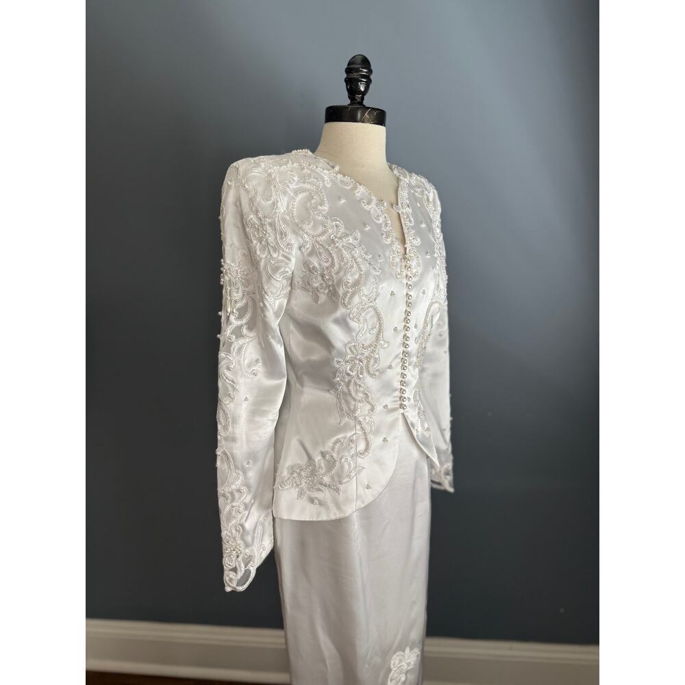 SOLD------Vintage 2-Piece Wedding Bridal Set Victorian Romantic Peplum SteamPunk - Picture 4 of 12